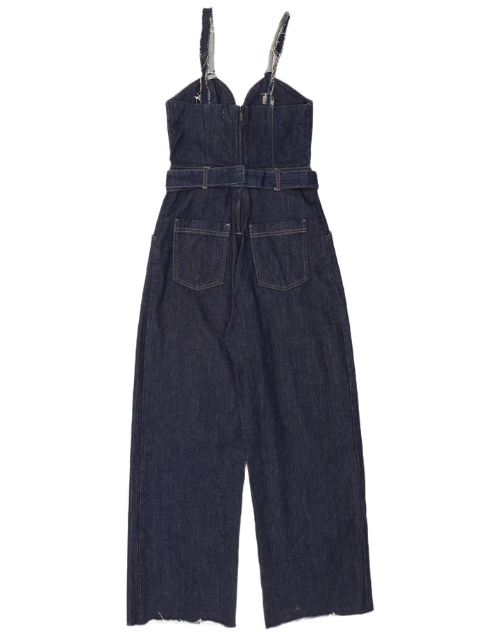 Женский джинсовый комбинезон Zara UK 8, маленький темно-синий, хлопок