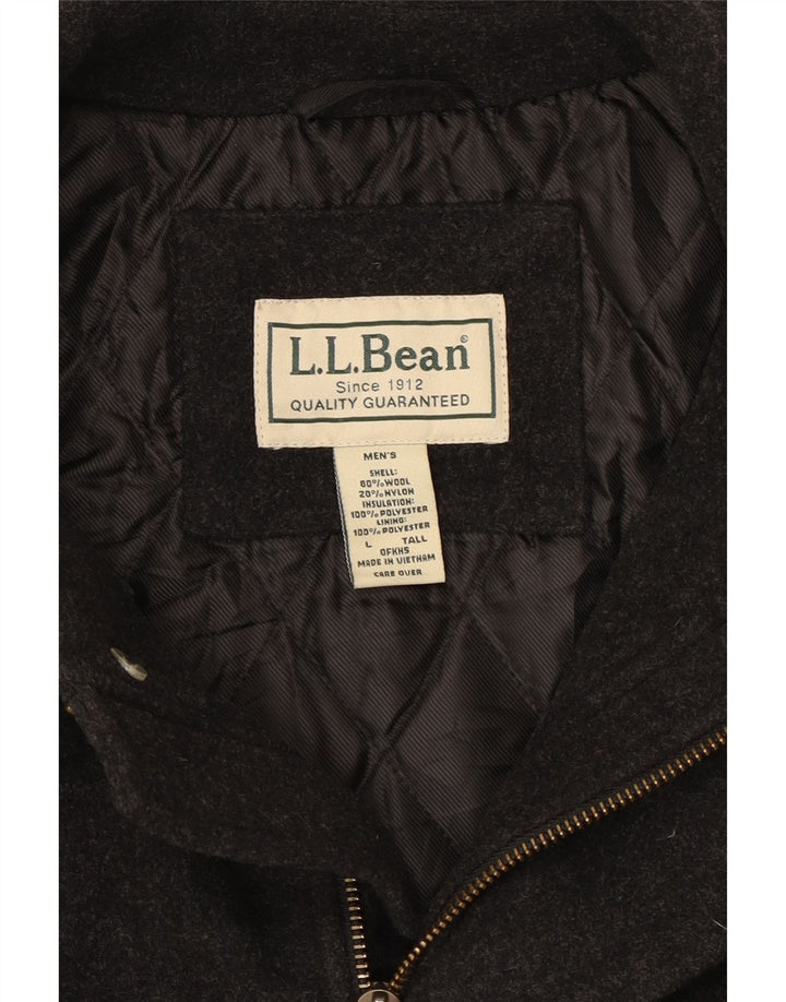 Мужское длинное пальто L.L.Bean UK 40, большое серое шерсть