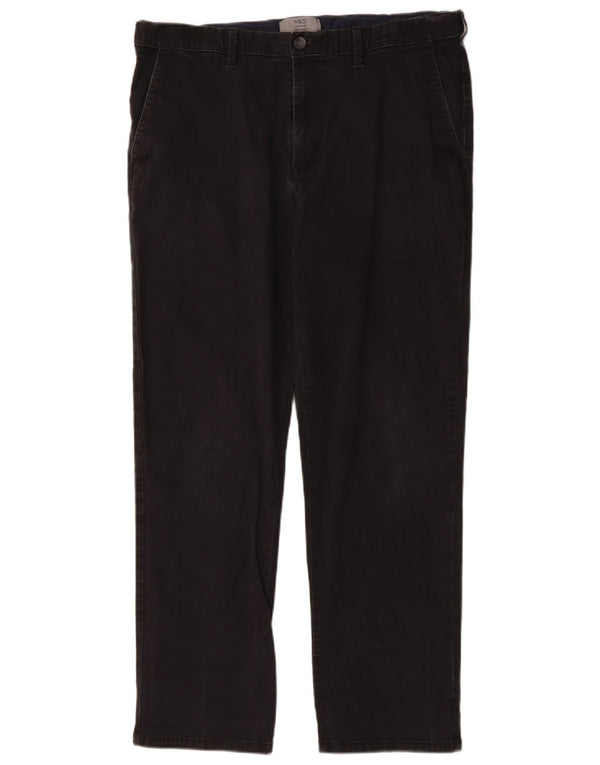 Мужские прямые брюки-чиносы Marks & Spencer W36 L29, черные, хлопковые