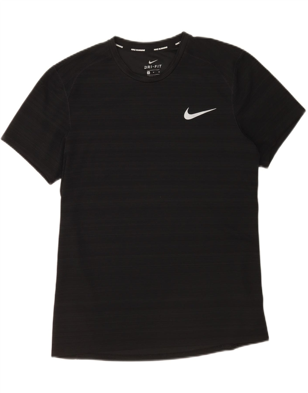 Мужская футболка Nike Dri Fit из полиэстера среднего размера, черная полоска