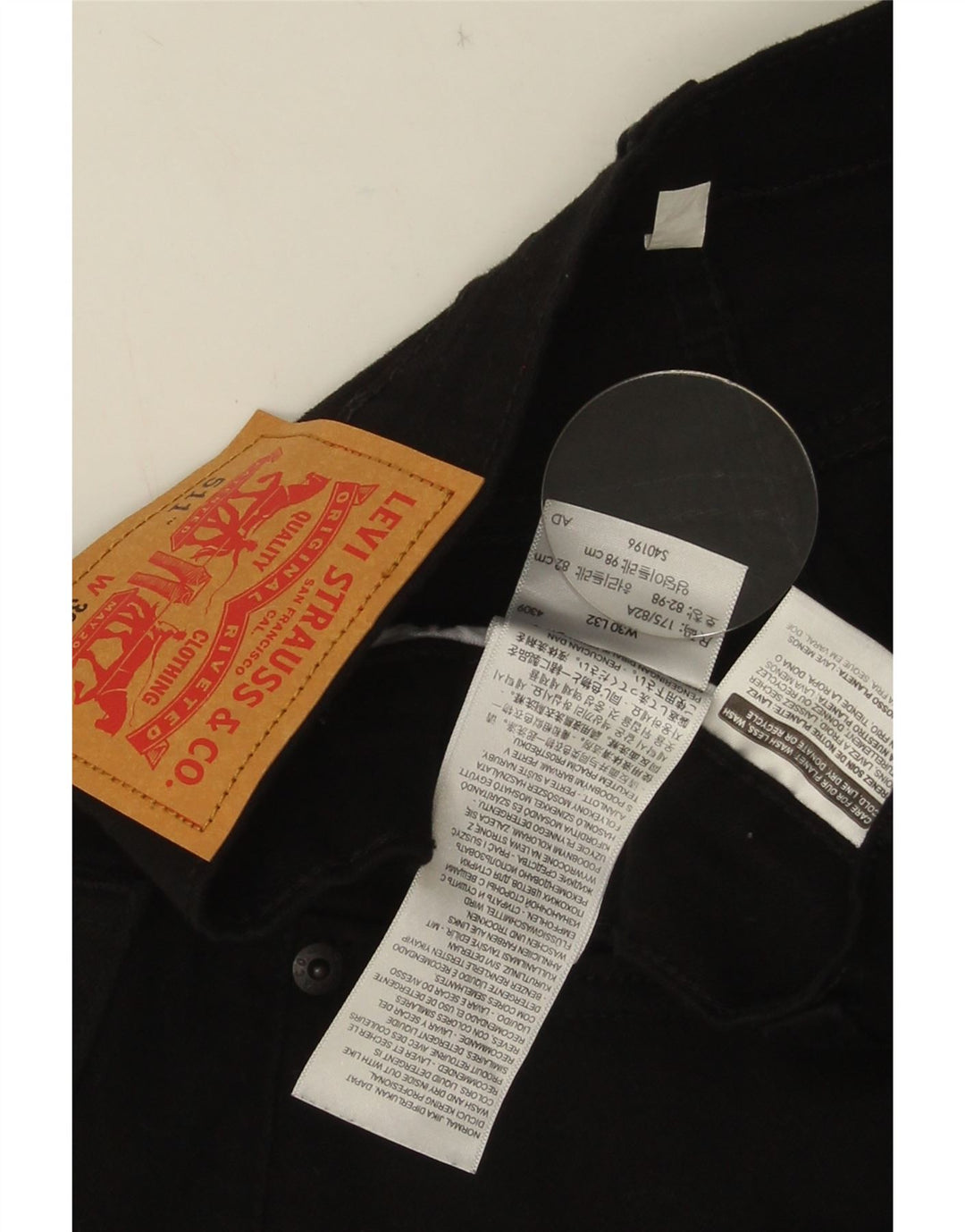 Мужские джинсы Levi's Slim 511 W30 L32, черный хлопок