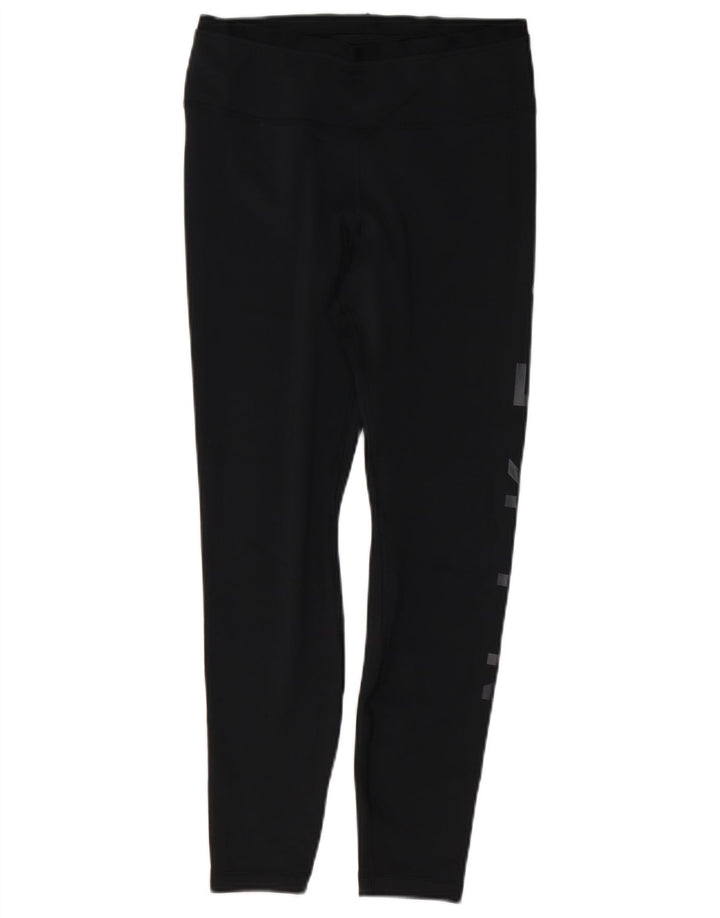 Женские леггинсы с рисунком NIKE Dri Fit UK 12, средний черный полиэстер