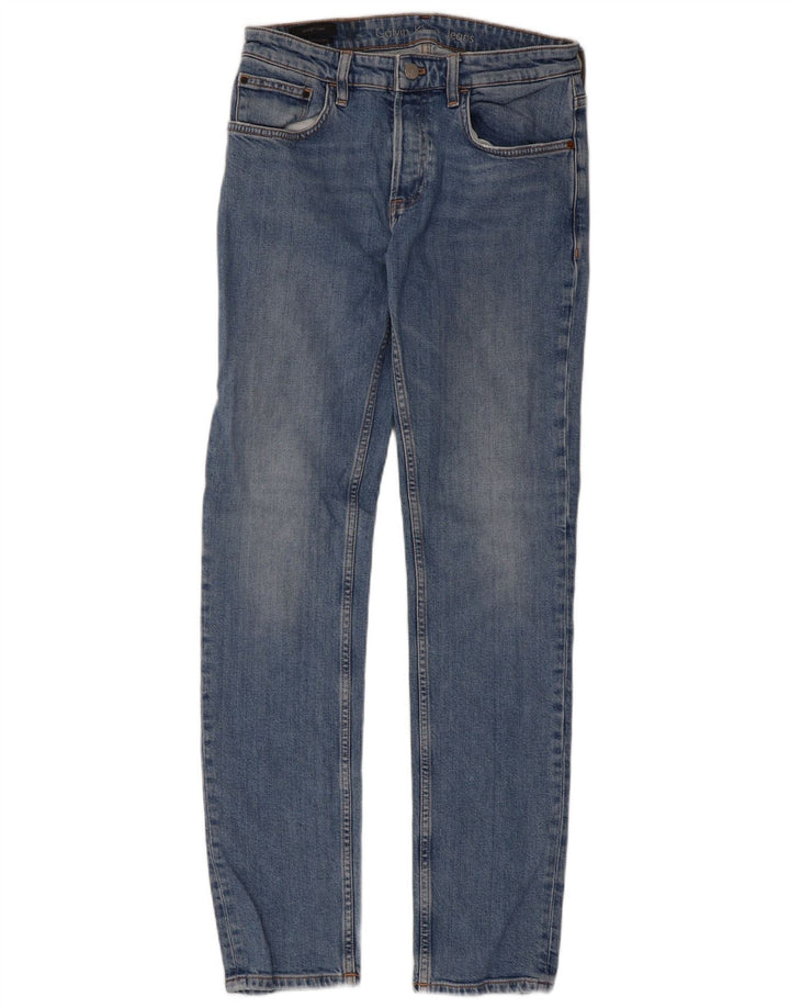 Мужские узкие джинсы Calvin Klein W30 L32, синий хлопок