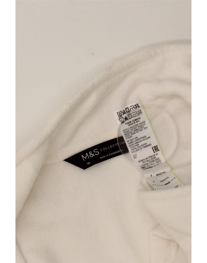 Женская флисовая куртка Marks & Spencer UK 16, большой белый полиэстер