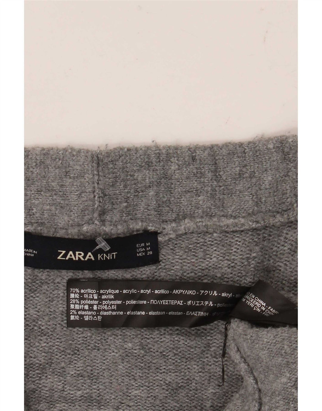Женский свободный кардиган Zara UK 14, акрил среднего серого цвета в крапинку