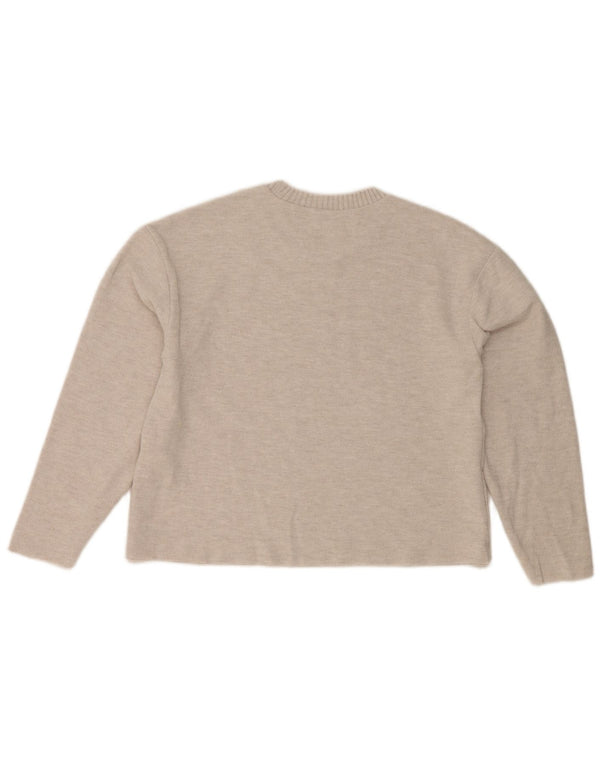 Женский укороченный джемпер с круглым вырезом Zara UK 10, маленький серый полиэстер