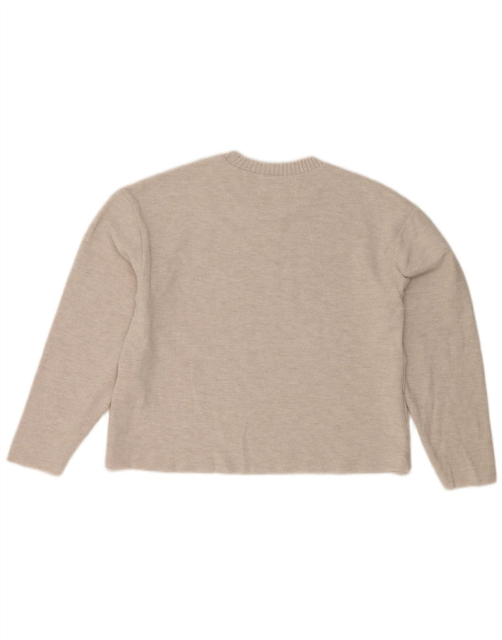 Женский укороченный джемпер с круглым вырезом Zara UK 10, маленький серый полиэстер