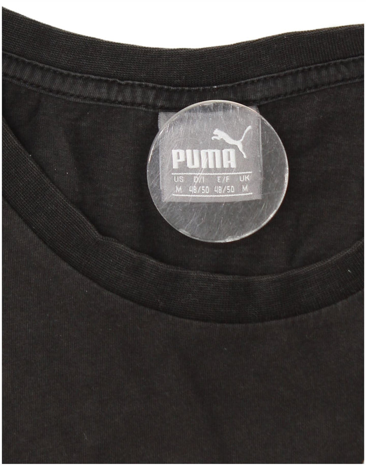 Мужская футболка с рисунком Puma, средний черный хлопок