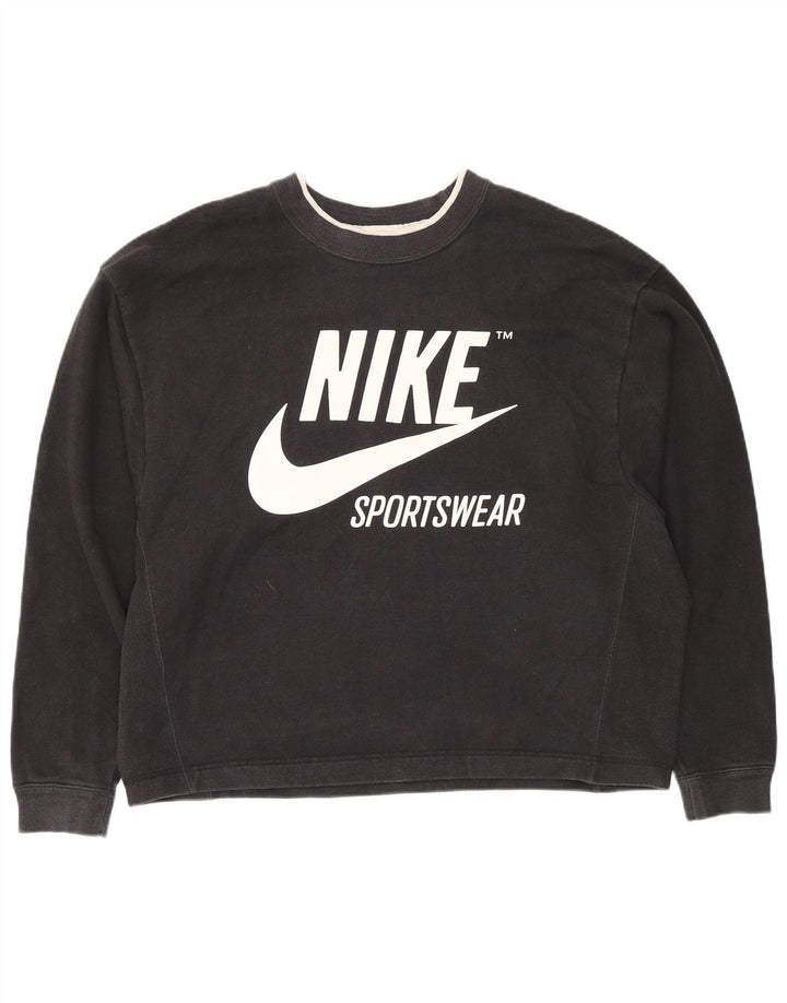 Женский джемпер оверсайз-свитшот Nike UK 14, средний черный, хлопок