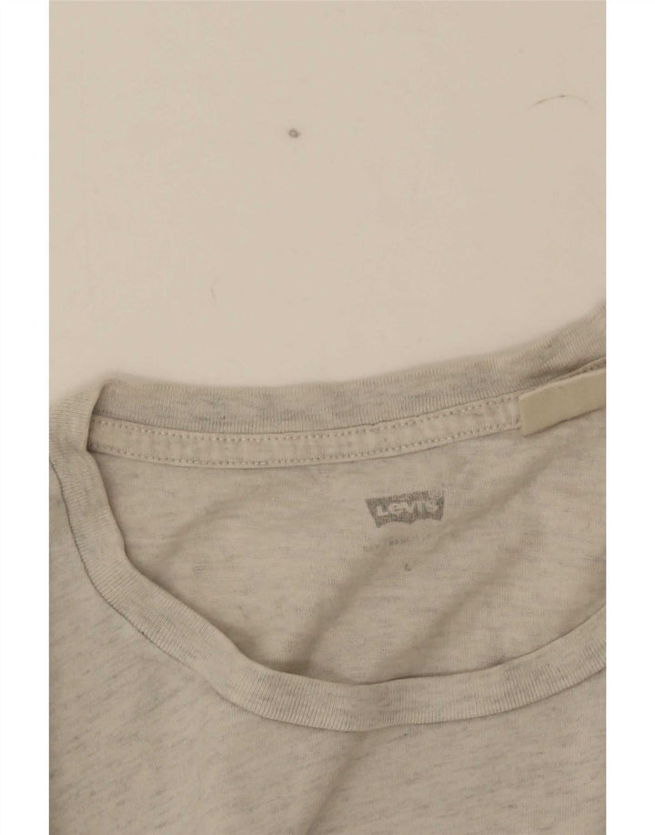 Мужская футболка с рисунком Levi's, большая серая в крапинку
