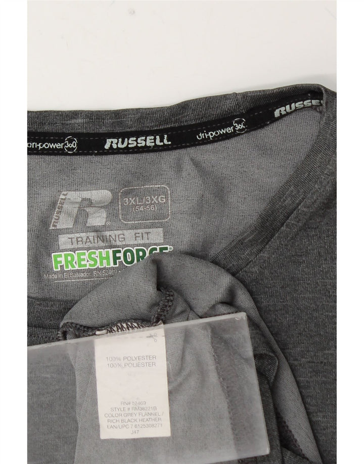 Мужская футболка RUSSELL ATHLETIC Dri-Power 3XL, серый полиэстер с крапинками