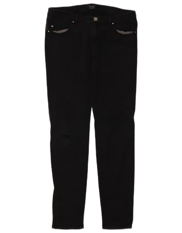ARMANI Womens Skinny Jeans W29 L29 Black Cotton