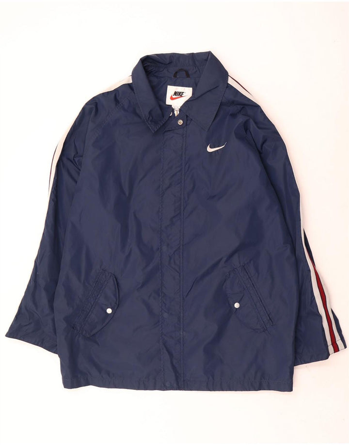 Мужская дождевик Nike UK 42 XL, нейлон темно-синего цвета в полоску