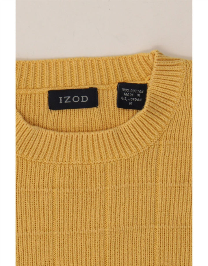 IZOD Mens Crew Neck Jumper Sweater Medium Yellow Cotton Vintage Izod and Second-Hand Izod from Messina Hembry 