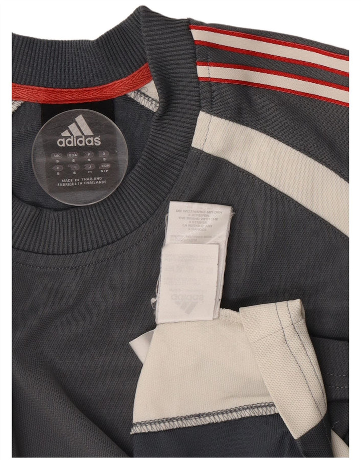 Мужская футболка Adidas Top Small Grey из полиэстера с цветными блоками