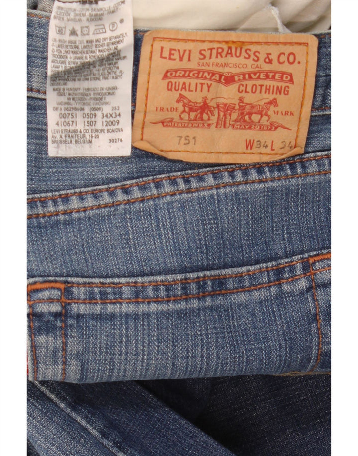 Мужские прямые джинсы Levi's 751 W34 L30 синие, хлопок