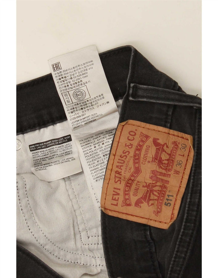 Мужские джинсы Levi's Slim 511 W36 L30, черный хлопок