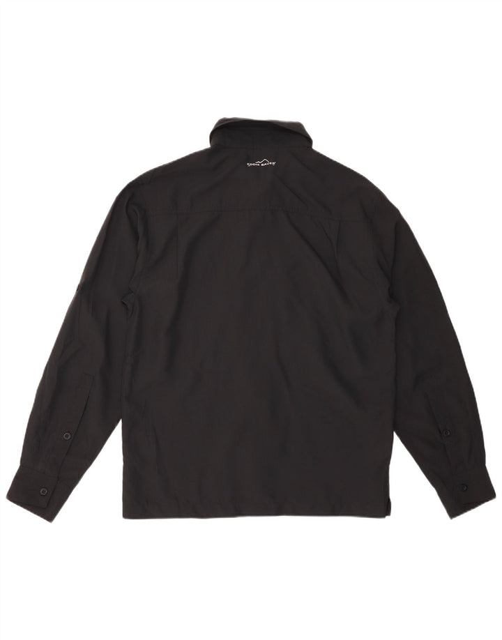 Мужская рубашка с рисунком Eddie Bauer XS, черная, полиэстер