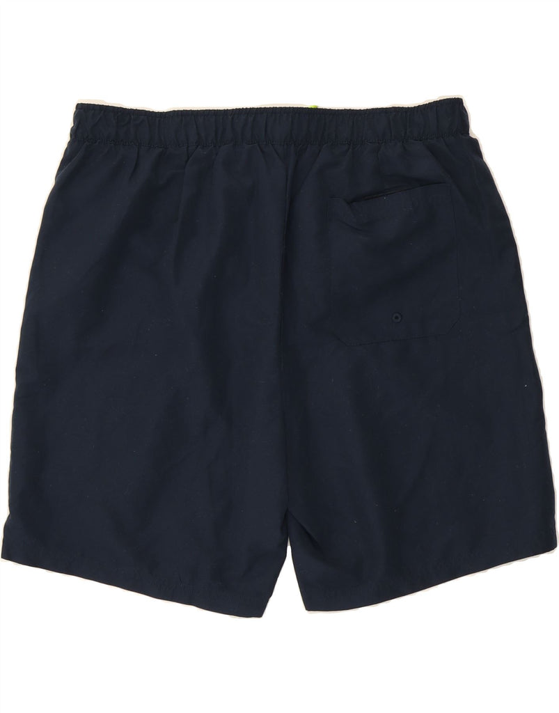 MISTRAL Mens Graphic Swimming Shorts Large Navy Blue Polyester Vintage Mistral and Second-Hand Mistral from Messina Hembry 