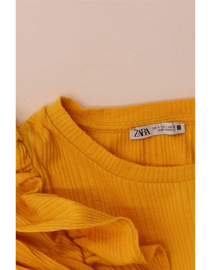 Женская блузка Zara Top UK 10, маленькая, желтая