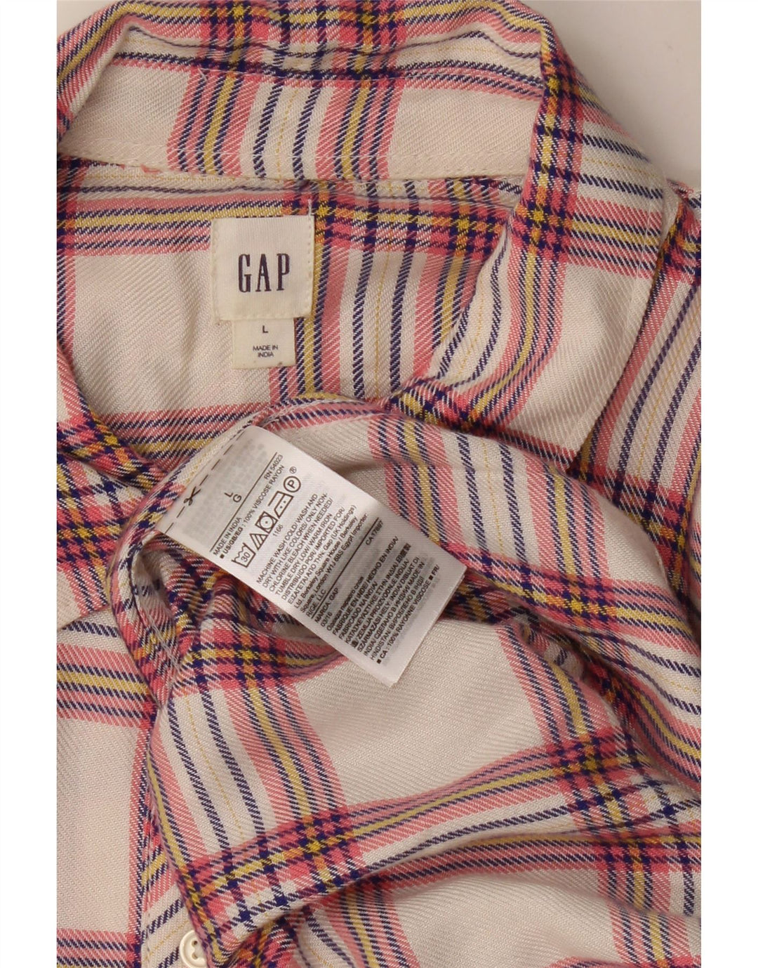 Женская фланелевая рубашка GAP UK 16, большая бежевая клетка, вискоза