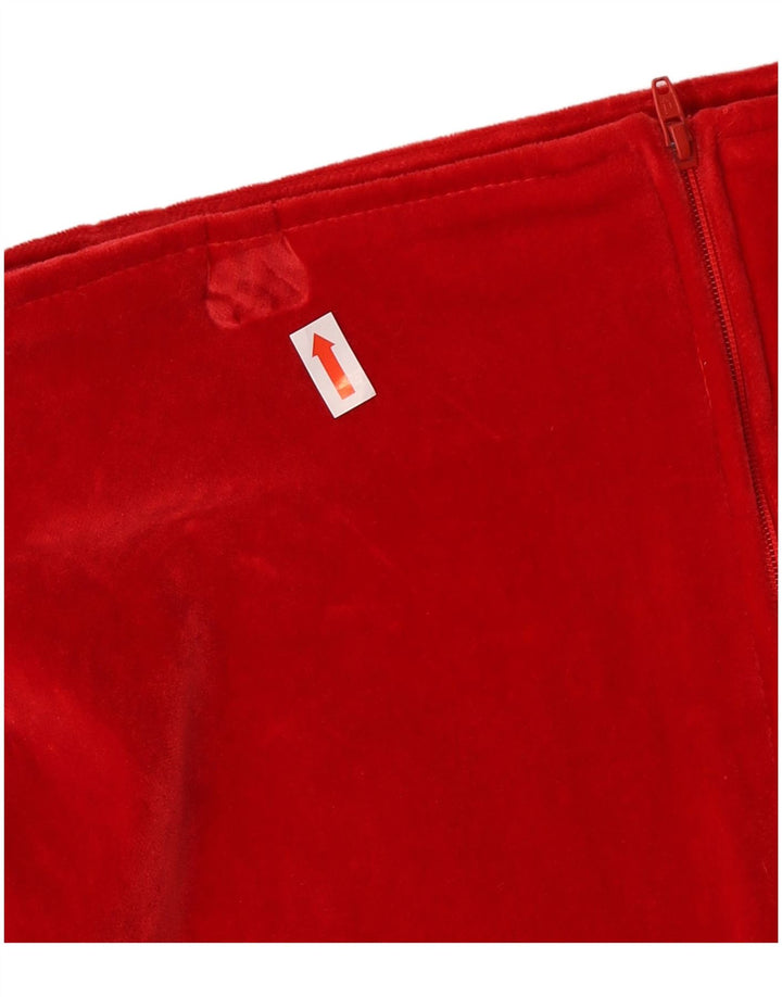 ВИНТАЖНАЯ женская велюровая юбка-карандаш IT 44 Medium W26 Красный хлопок