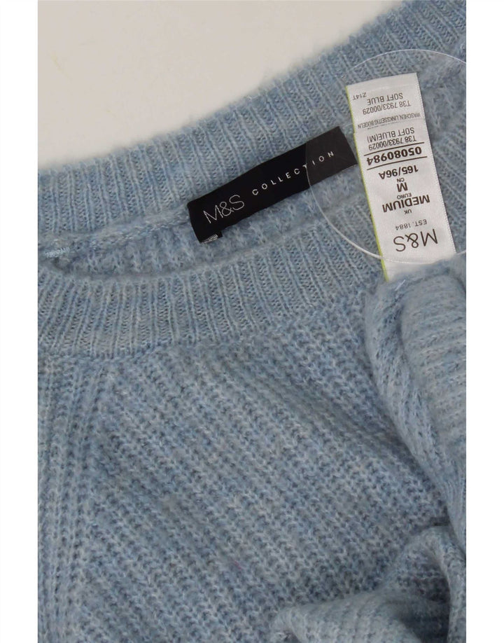 Женский джемпер с вырезом «лодочка» Marks & Spencer UK 14, средний синий в пятнистый цвет