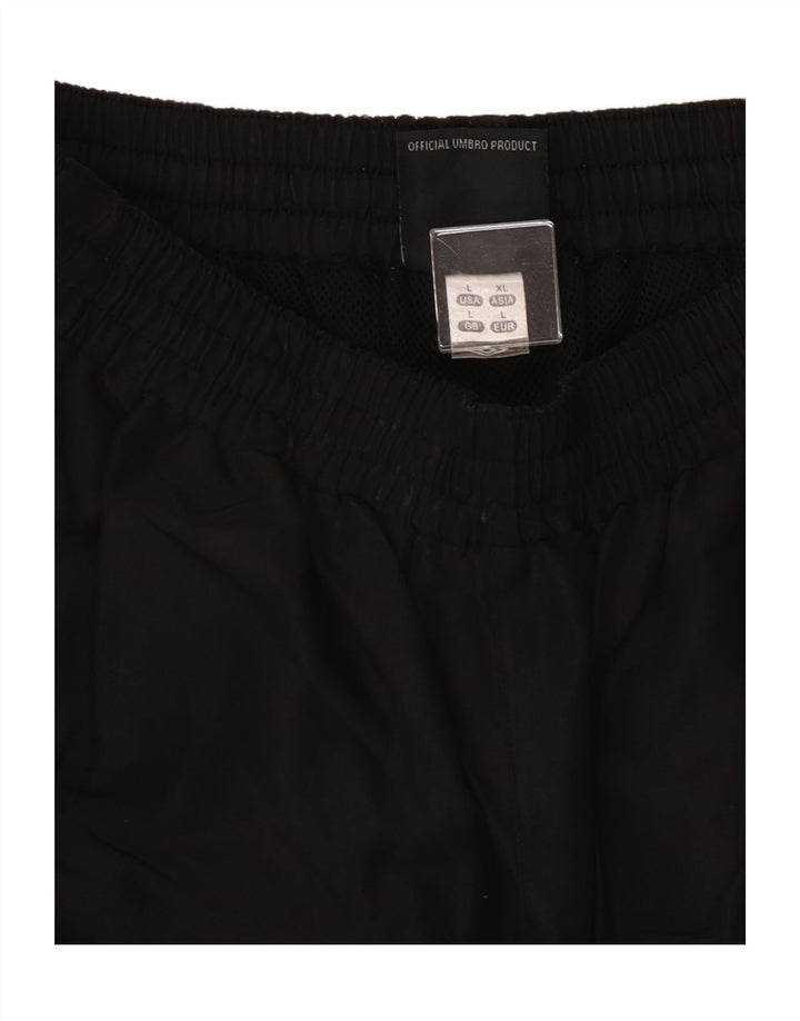 Мужские спортивные шорты-бермуды с рисунком Umbro, большие черные из полиэстера