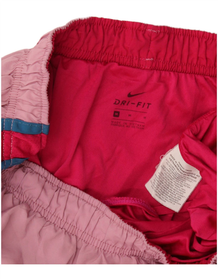 Женские спортивные шорты Nike Dri Fit UK 12, полиэстер с цветными блоками, средний розовый цвет