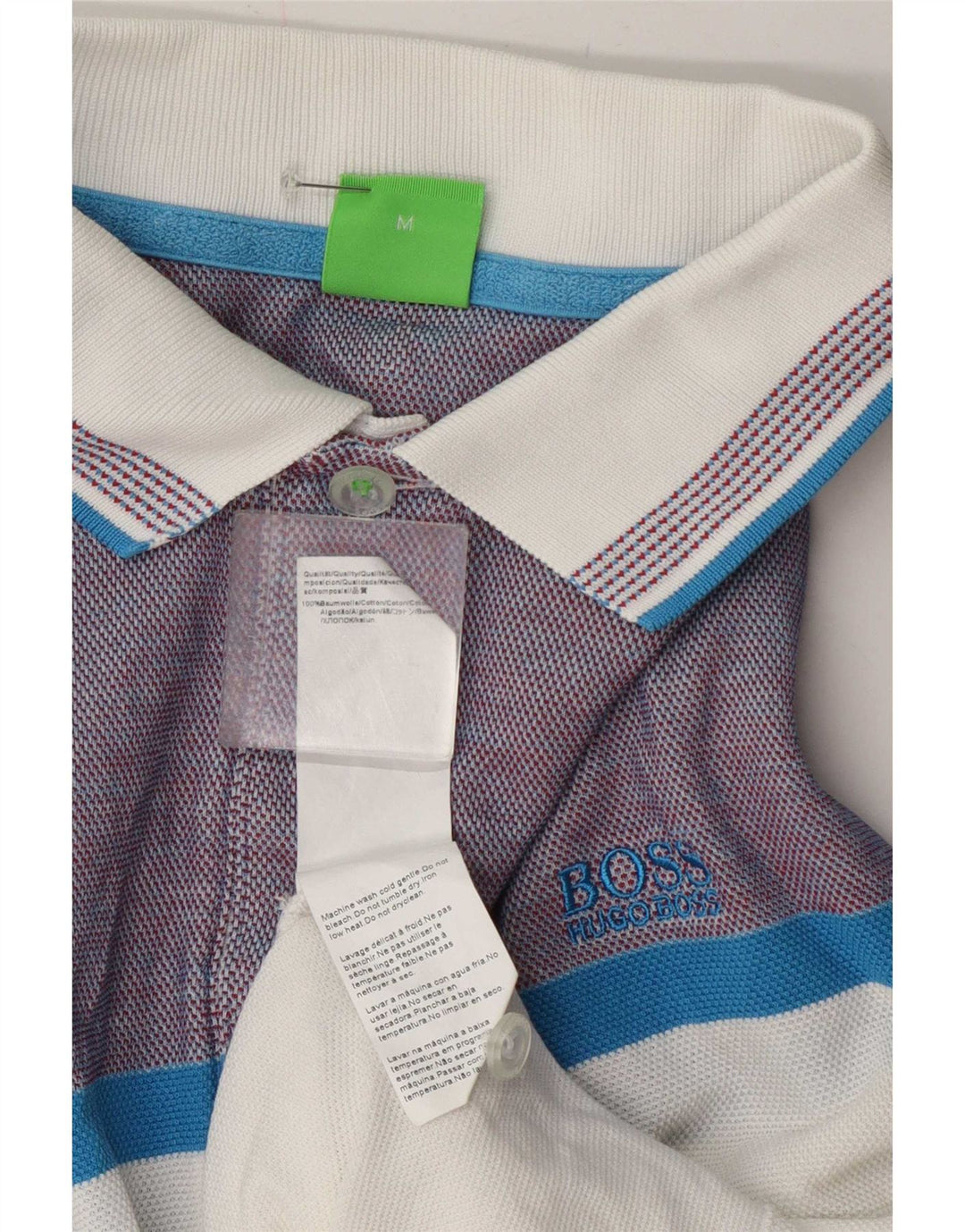 Мужская рубашка-поло Hugo Boss, средний белый цвет, хлопок