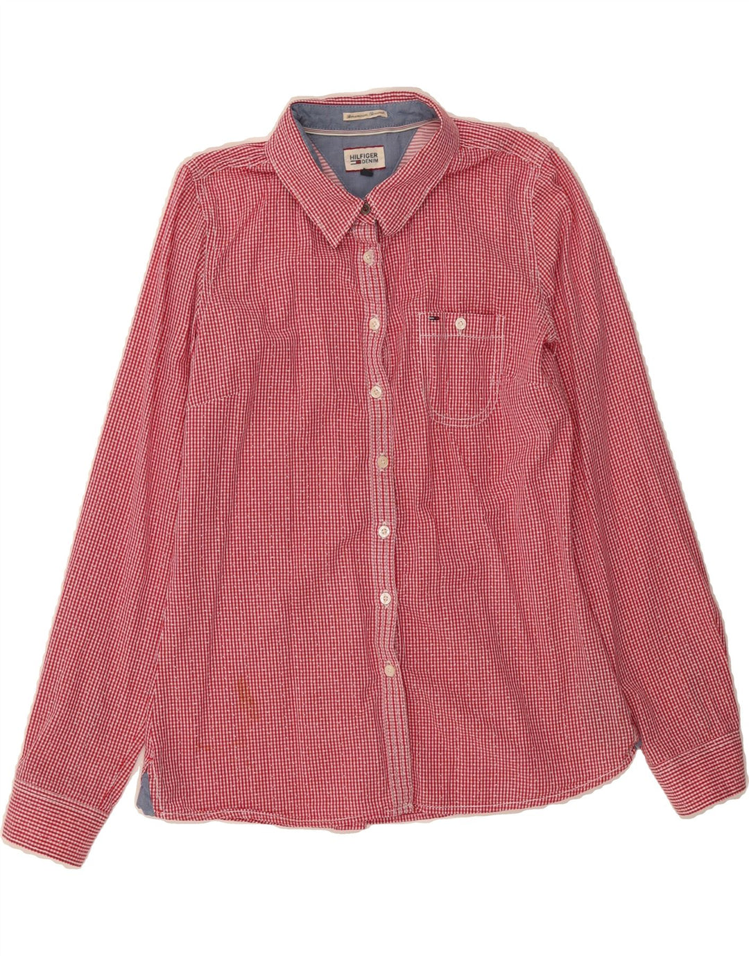 TOMMY HILFIGER Womens Shirt UK 10 Small Red Check Cotton Vintage Tommy Hilfiger and Second-Hand Tommy Hilfiger from Messina Hembry 
