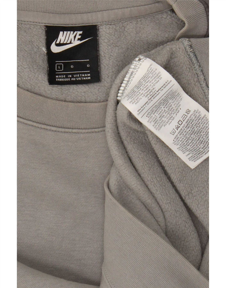 Мужской свитер с рисунком Nike, большой серый хлопковый джемпер
