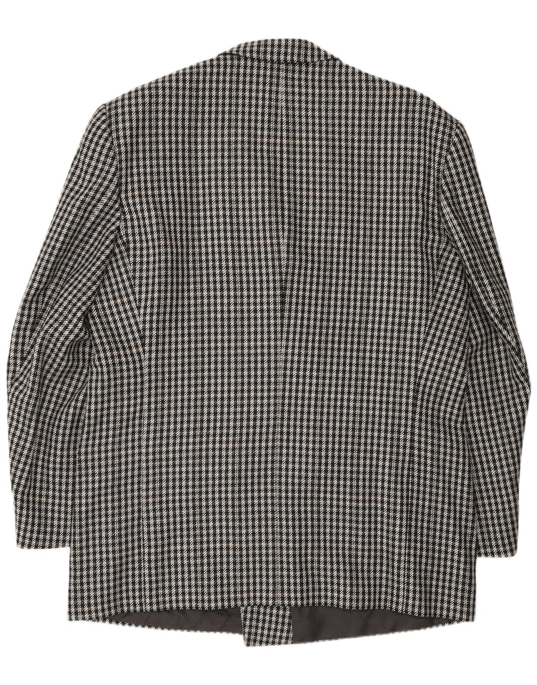 Мужской двубортный пиджак VINTAGE EU 56 3XL, черный с узором «в елочку»