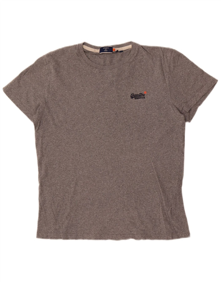 Мужская футболка Superdry, большой серый хлопок с крапинками