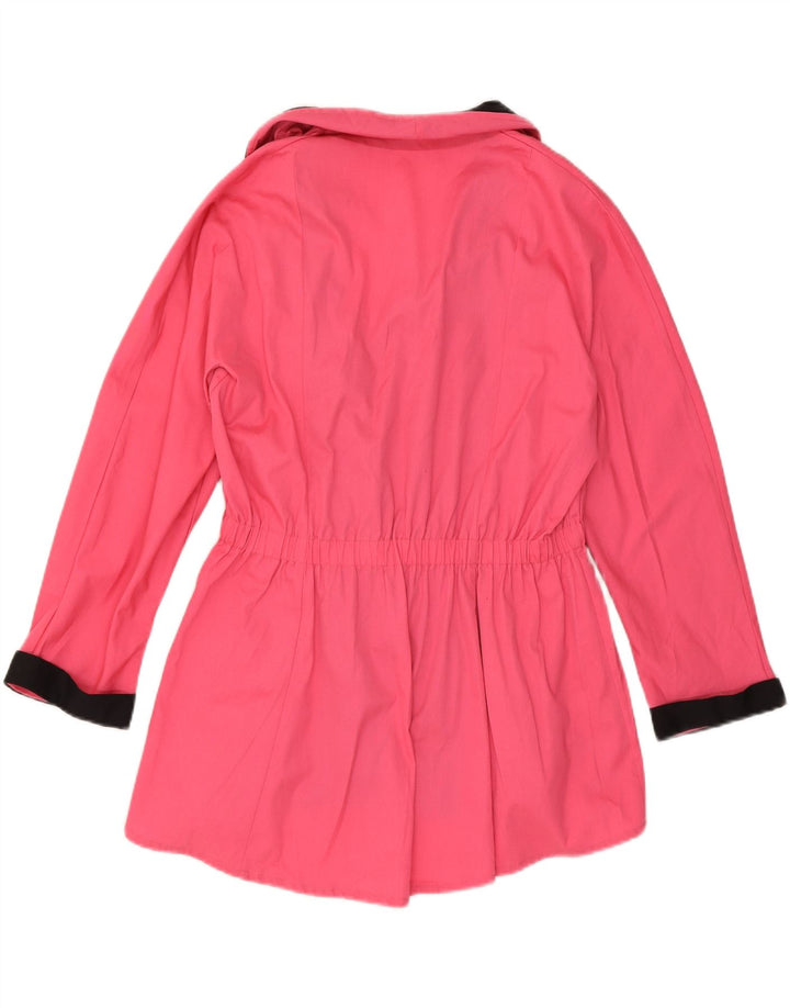 VINTAGE Womens Longline Double Breasted Blazer Jacket UK 14 Medium Pink Vintage Vintage and Second-Hand Vintage from Messina Hembry 