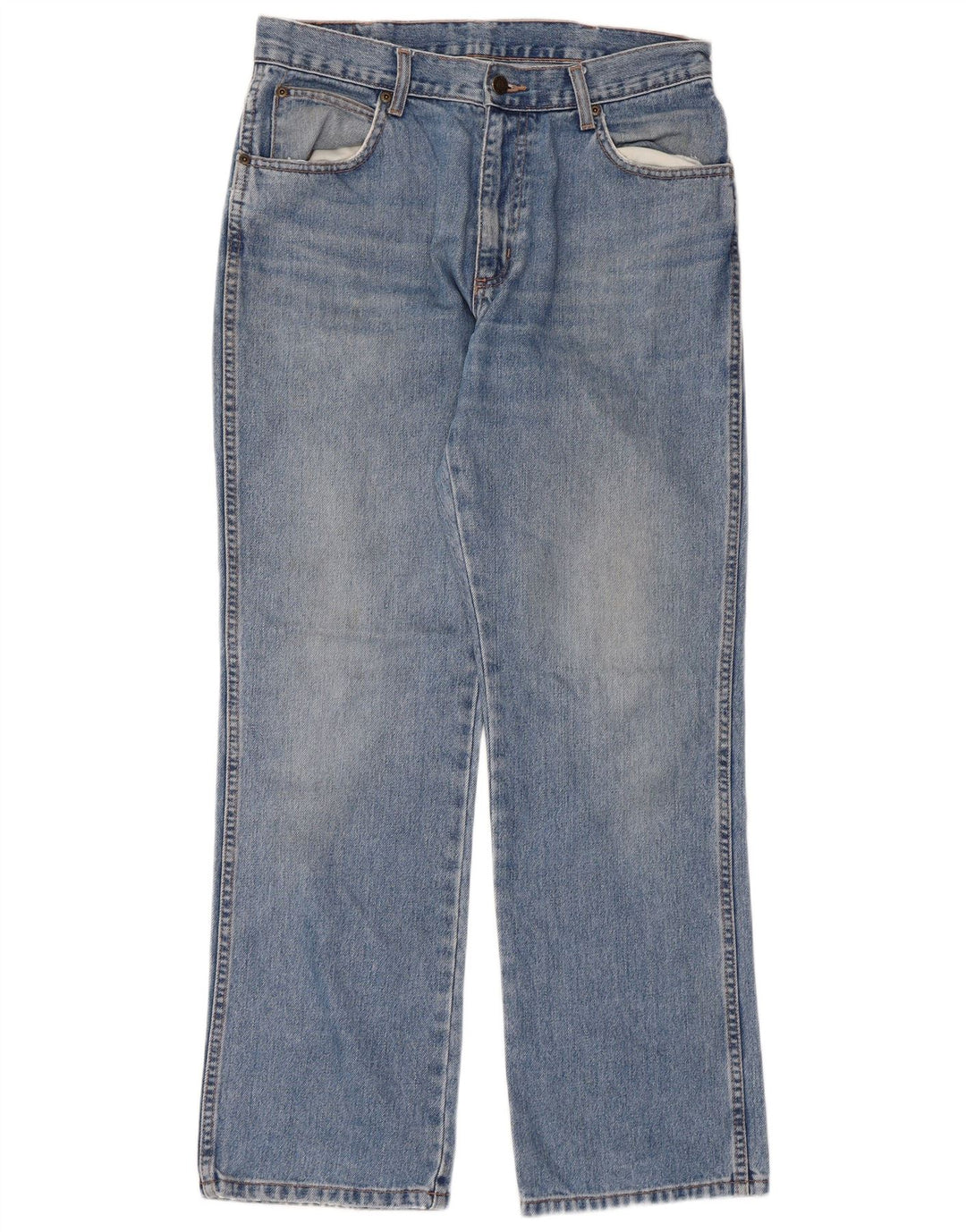 Мужские прямые джинсы WRANGLER стандартного кроя W32 L30, синие, хлопок