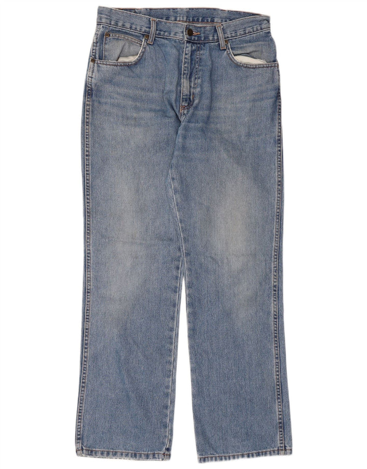 Мужские прямые джинсы WRANGLER стандартного кроя W32 L30, синие, хлопок