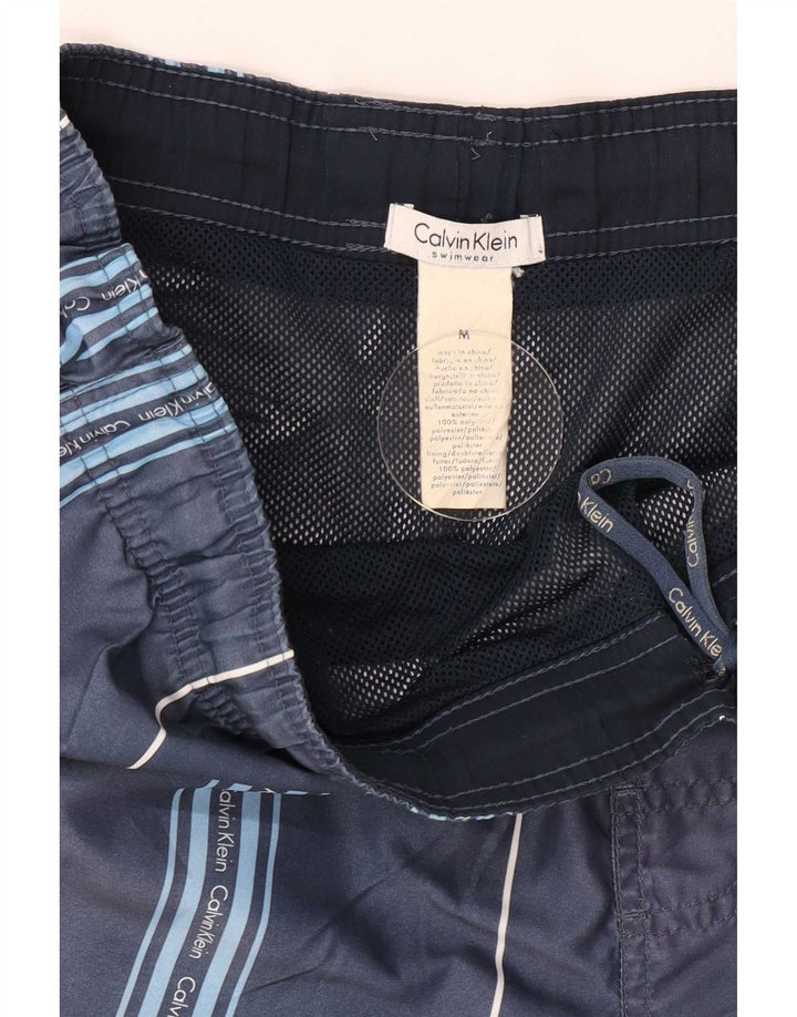 Мужские шорты для плавания с рисунком Calvin Klein, средние темно-синие в полоску