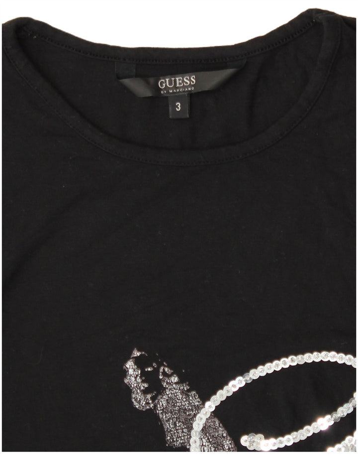 Женский топ с длинным рукавом Guess By Marciano, размер 3 XS, черный