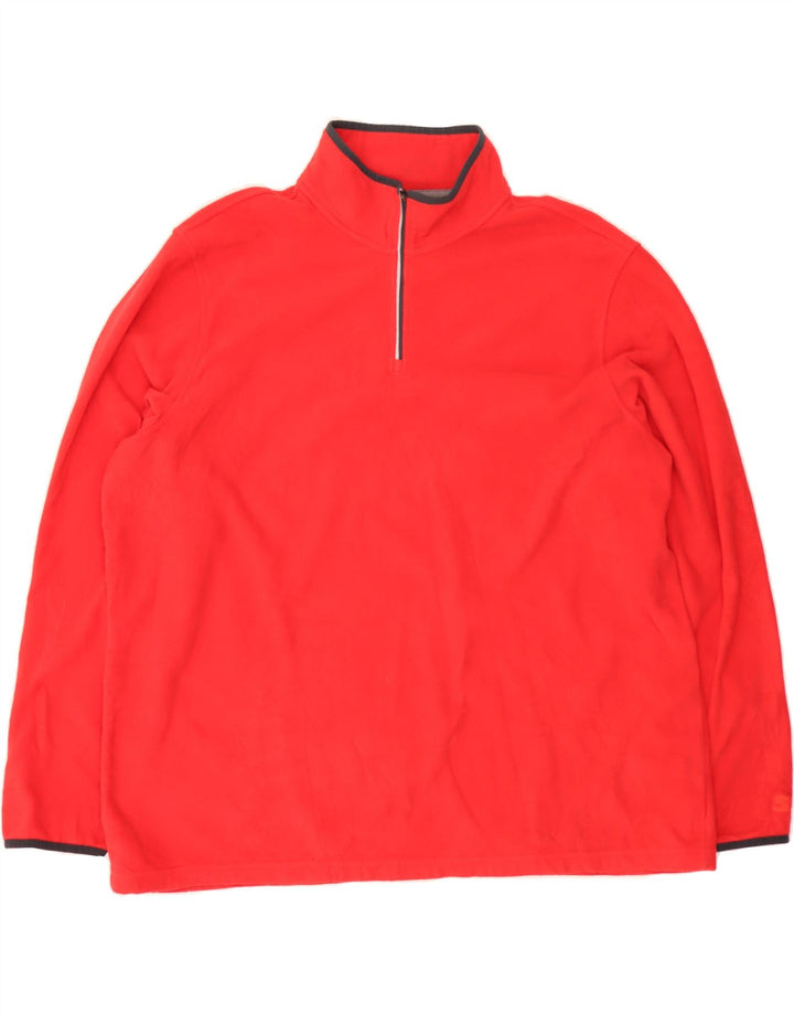 STARTER Mens Zip Neck Fleece Jumper UK 50/52 2XL Red Polyester Vintage Starter and Second-Hand Starter from Messina Hembry 