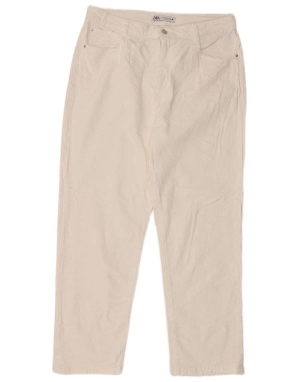 Женские прямые джинсы Zara EU 46 2XL W36 L29, белый хлопок