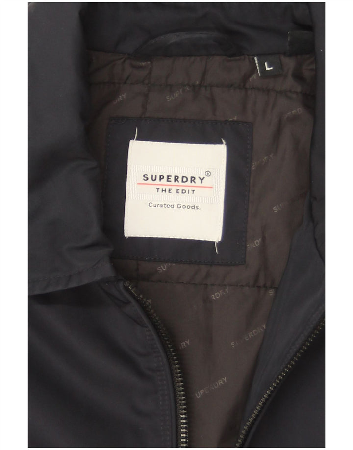 Мужская куртка-бомбер Superdry UK 40, большая темно-синяя, полиэстер