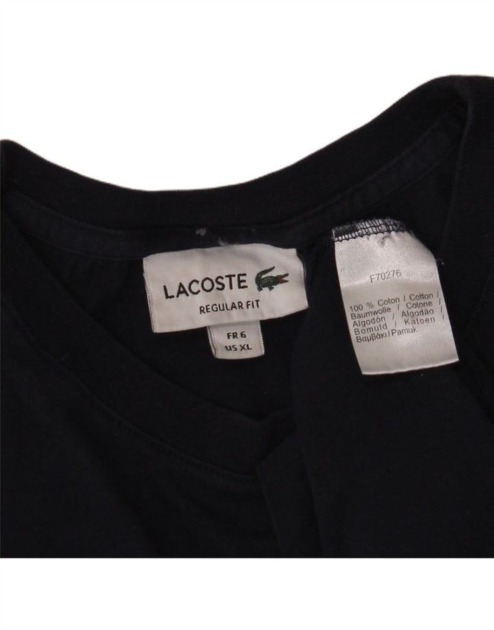 LACOSTE Мужская футболка стандартного кроя, размер 6 XL, темно-синий, хлопок