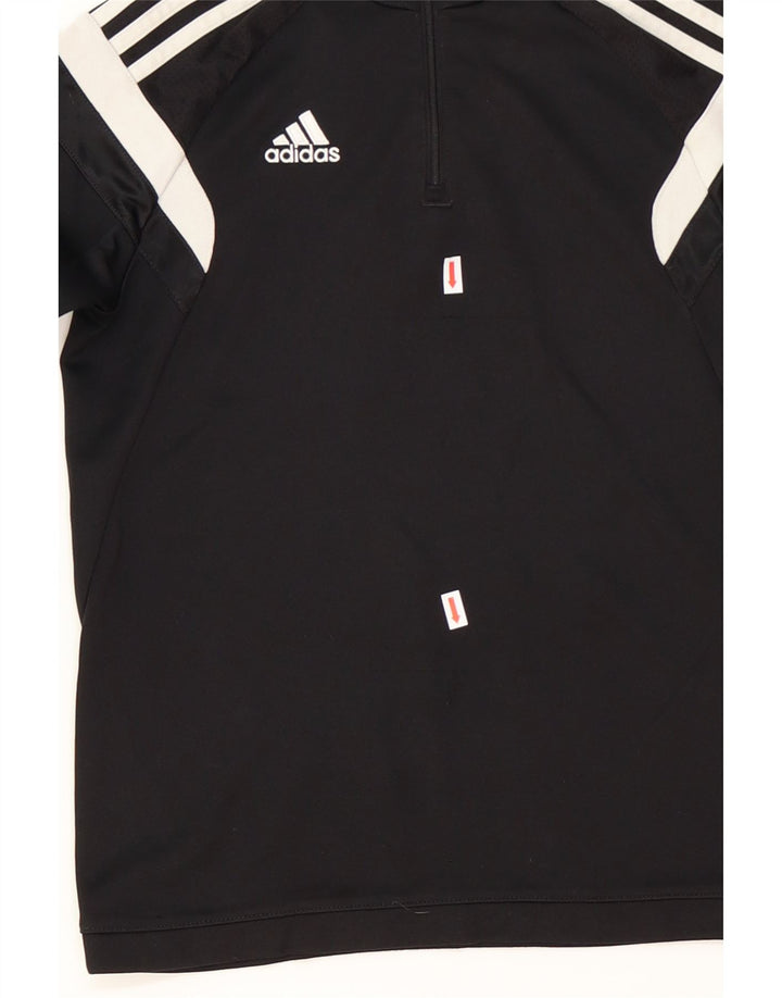 ADIDAS Boys Climacool Zip Neck Pullover Tracksuit Top 11-12 Years Black Vintage Adidas and Second-Hand Adidas from Messina Hembry 