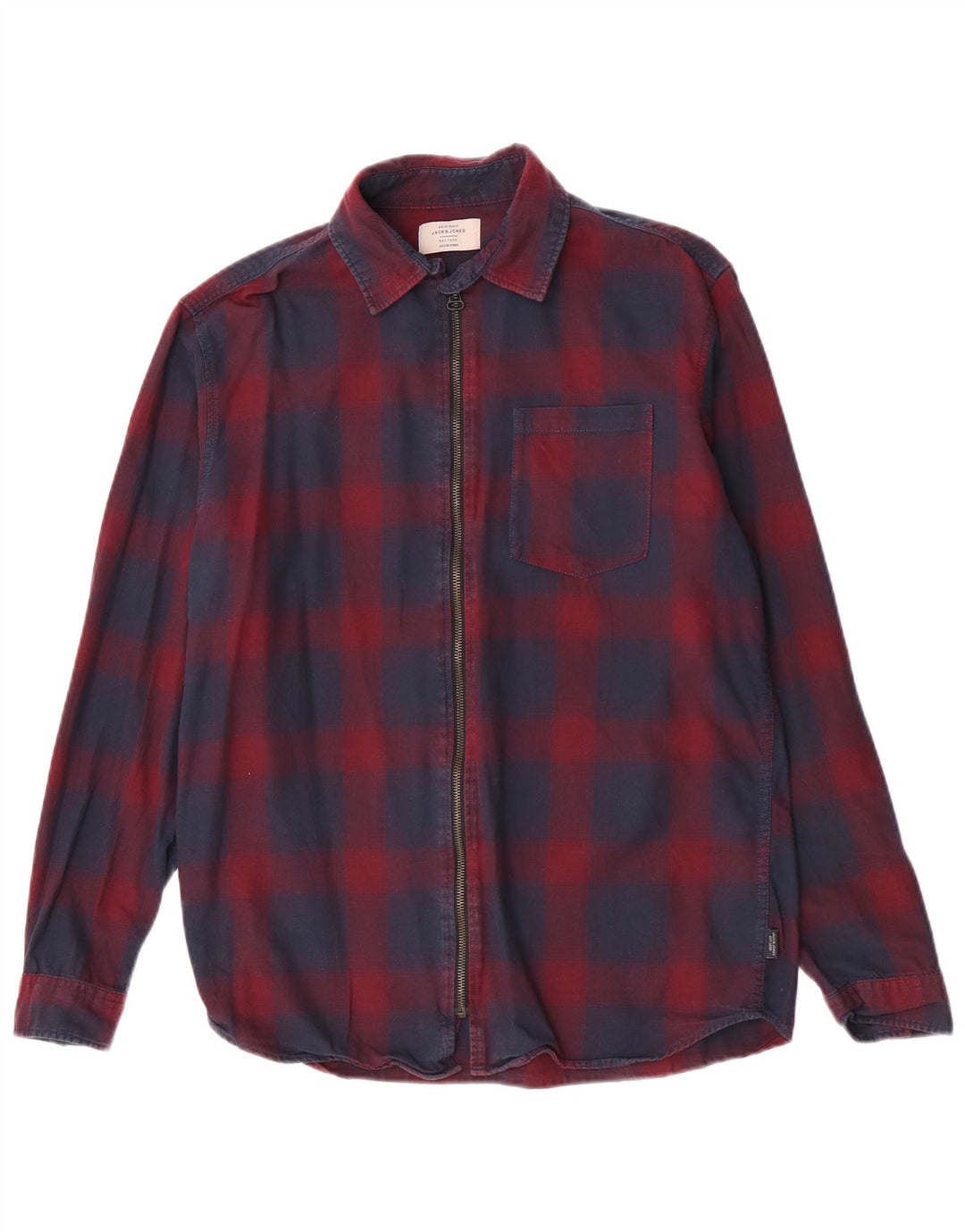 Мужская фланелевая рубашка Jack & Jones, большая темно-синяя клетчатая хлопковая рубашка