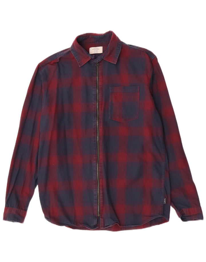 Мужская фланелевая рубашка Jack & Jones, большая темно-синяя клетчатая хлопковая рубашка