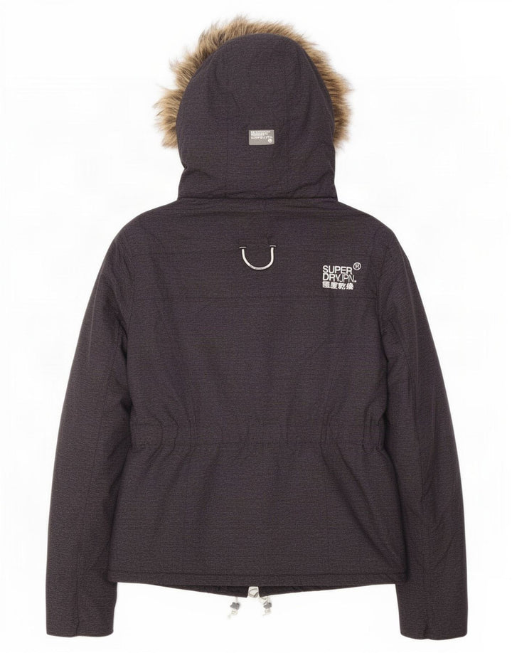 Женская ветровка с капюшоном Superdry UK 12, средний серый полиэстер