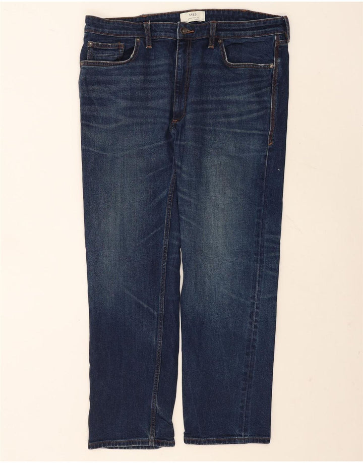 Мужские прямые джинсы Marks & Spencer W38 L31 синие, хлопок