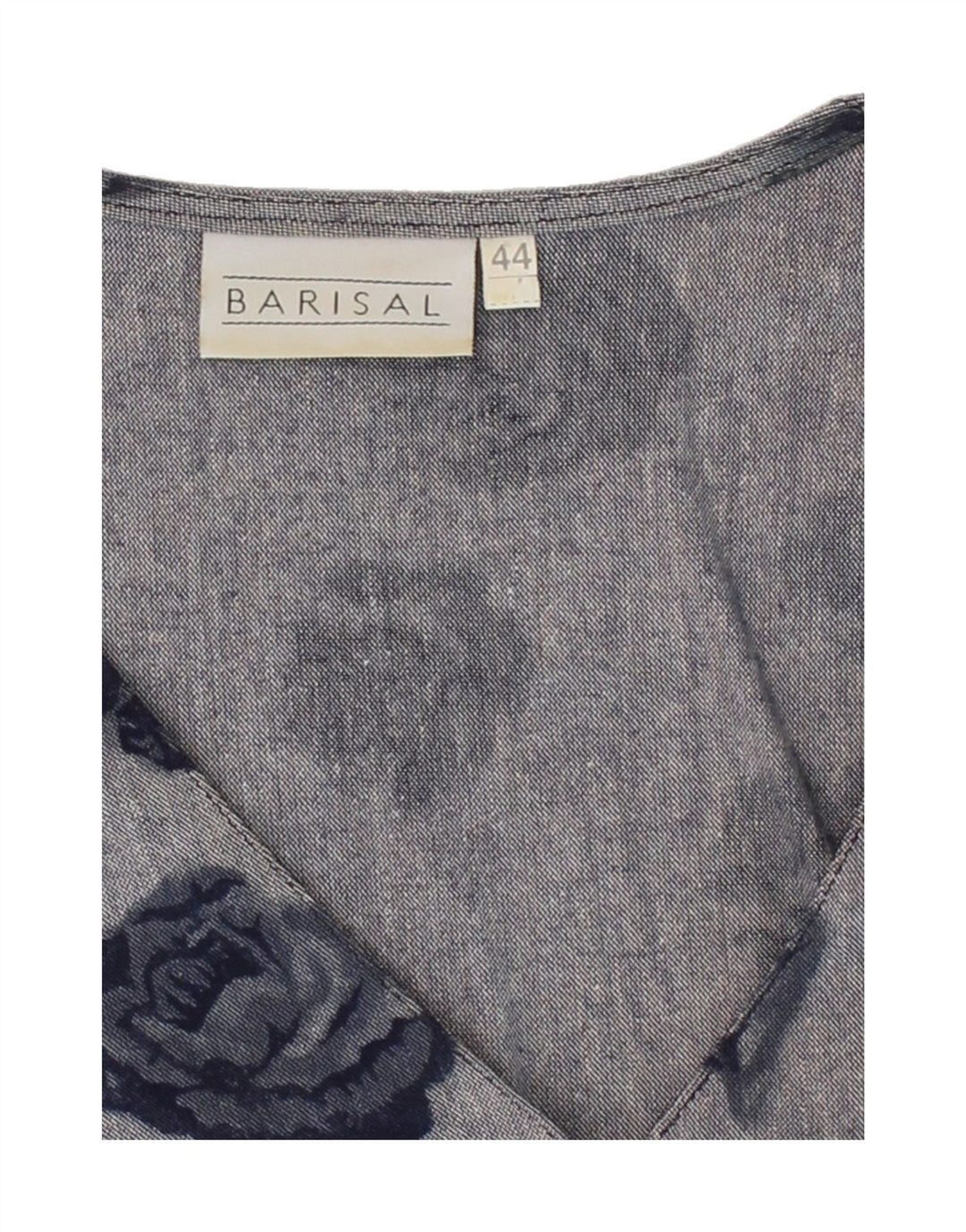 BARISAL Womens Shirt Blouse IT 44 Medium Grey Floral Viscose Vintage Barisal and Second-Hand Barisal from Messina Hembry 