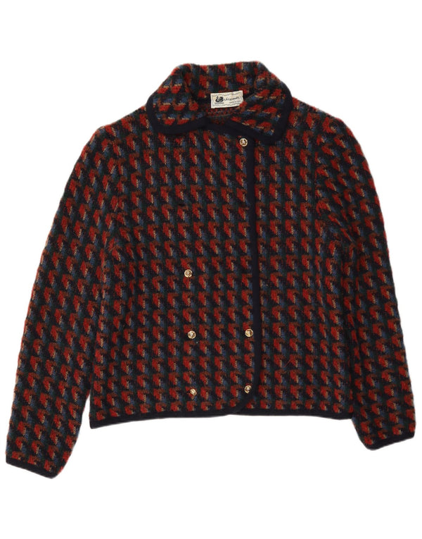 Винтажный женский комплект из 2 трикотажных юбок UK 14 Medium W28 Красный «гусиные лапки»